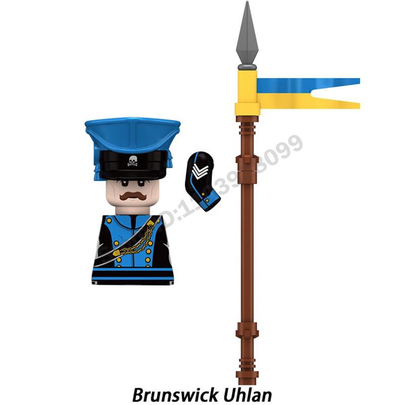 Middle Ages Military Napoleonic Wars Figures Building Block British French Prussia Infantry Knight General Duke Characters Brick