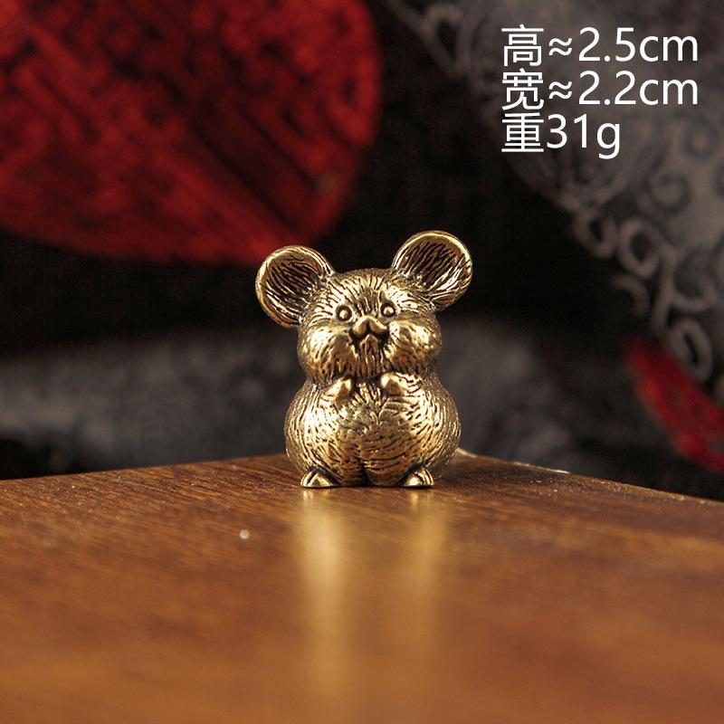 Brass 12 Zodiac Animal Head Sculpture Small Statue Desktop Ornaments Vintage Beast Figurines Mini Lucky Home Decorations Crafts