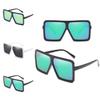 Women's Flat Top Large Steampunk Square Frame Oversize Sunglasses With Uv Protection