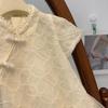 Girls' Pearl Button Sequin Cheongsam Mesh Fishtail Summer Dress - Short Sleeve Princess Style
