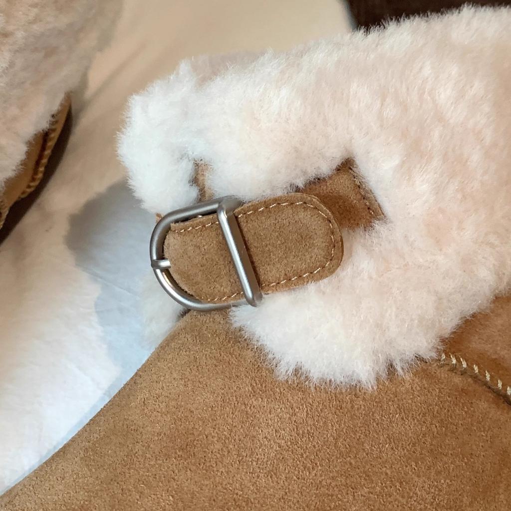 Soft Leather Edition~ Snow Boots Women's Winter 2025 New Fashion Casual Versatile Plush Short Boots Plush Cotton Shoes