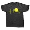 Funny Tennis Heartbeat T Shirts Summer Style Graphic Cotton Streetwear Short Sleeve Tennis Player Teacher Gifts T-shirt Men -...