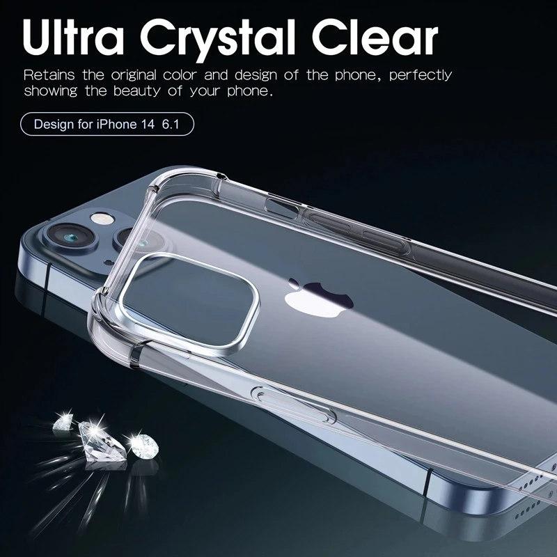 Shockproof Clear Phone Case For iPhone 15 14 11 13 12 Pro Max 7 8 Plus X XR XS Soft Silicone Protection Transparent Accessories