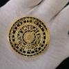 1Pc Golden Tarot Wishing Coin Lucky Coin Gold Plated Coin Sun Moonlight Constellation Commemorative Coin Love Coin
