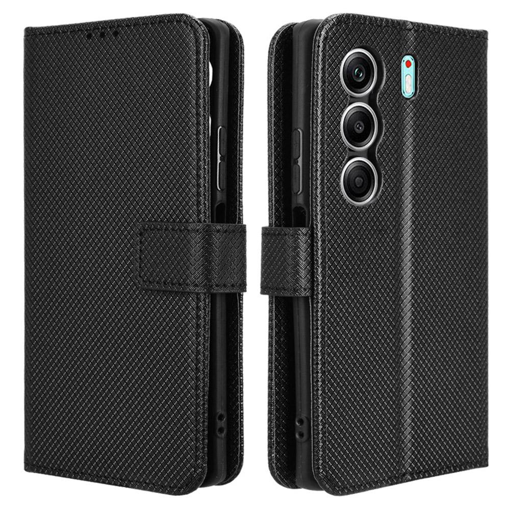 For TECNO Camon 40 4G CM5 Case PU Leather Diamond Texture Wallet Phone Cover