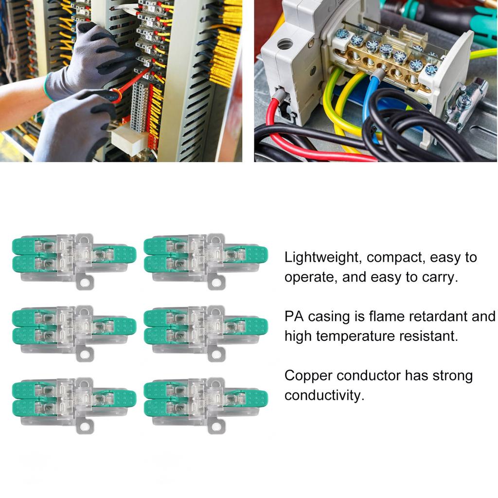 20 Stück Drahtverbinder 1 Eingang 2 Ausgänge Hebel-Drahtverbinder 41A 450V für 0,5-6mm² 10-20AWG Leiterklemmenblock