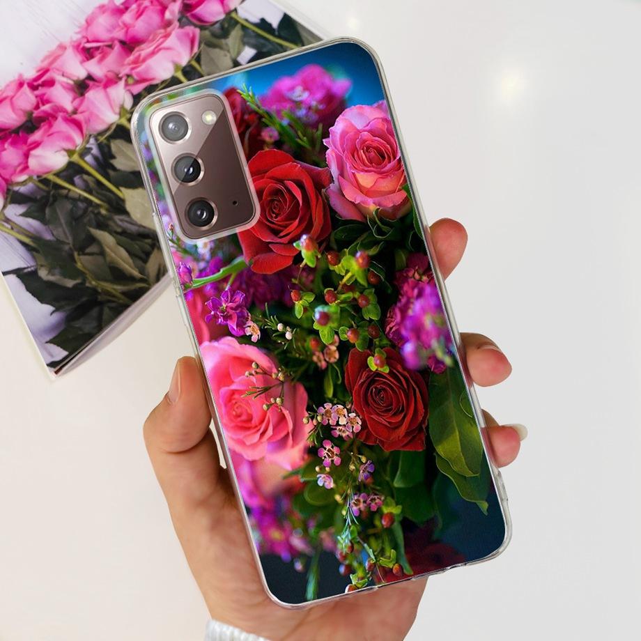 Für Samsung Galaxy Note 20 Ultra Hülle Weiches Silikon Klare Rückseite Kameraschutz Samsung Note20 5G TPU Hülle Bemalte Capa