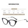 Modische Cat-Eye Blaulichtfilter-Myopiebrille Unisex Hochauflösend Ultraleichtes Brillengestell Minus Dioptrie 0 bis -4.0