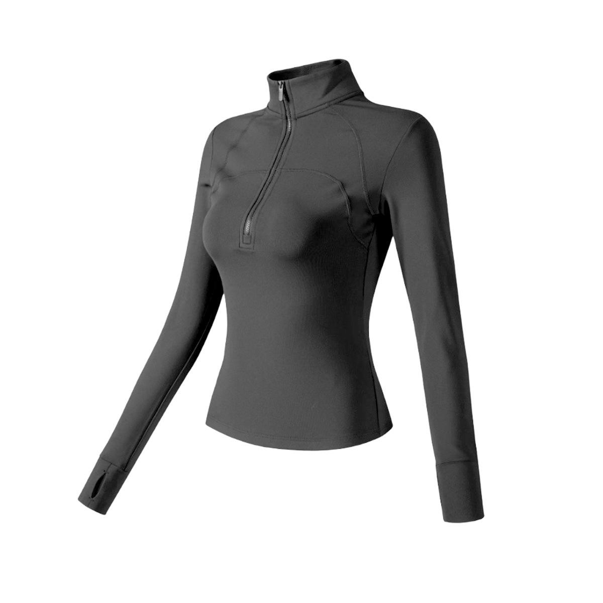 

Quick-Dry Slim-Fit Stand-Up Collar Sports Jacket for Running & Yoga Small чорний
