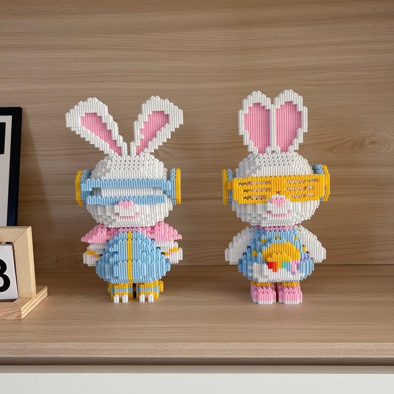 Chaole Sen LEGO-Compatible Rainbow Rabbit Building Blocks Educational Puzzle Toy for Kids and Decoration