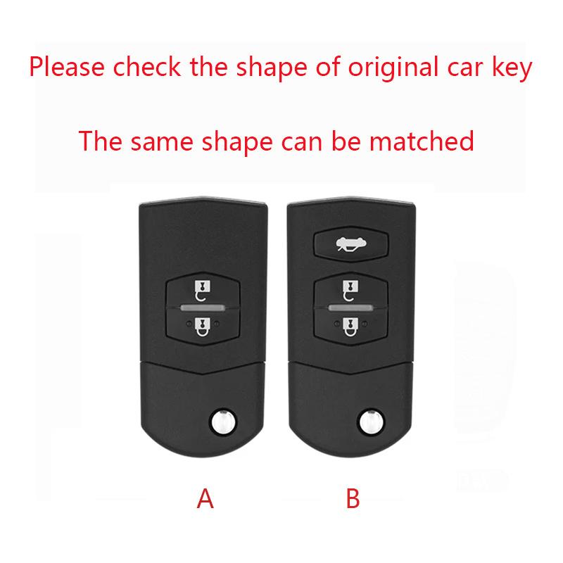 Interior Mouldings New Zinc Alloy Leather Car Flip Key Case Cover for Mazda 2 3 5 6 CX7 CX9 RX8 MX5 MPV Demio Holder Protector K