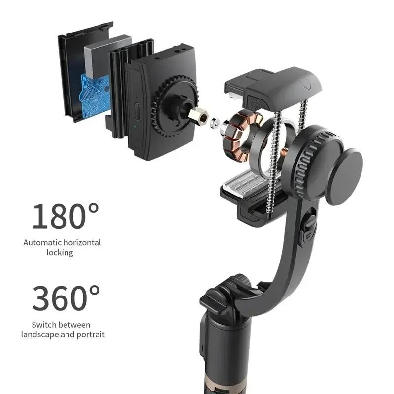 Q08 Mobile Phone Holder Video Stabilizer Bluetooth Selfie Stick Tripod Gimbal Stabilizer for IPhone 15 Samsung Xiaomi Live Stand