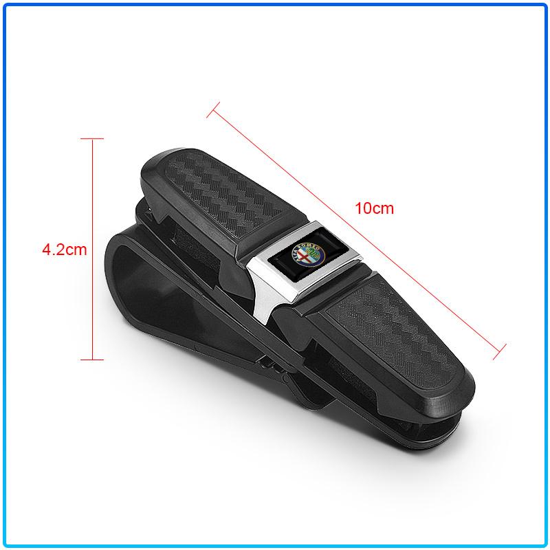 1pcs Car Sun Visor Glasses Box Universal Sunglasses Clip Card For Alfa Romeo 147 159 156 Giulietta Giulia Mito Spider Alpha Nheadrest