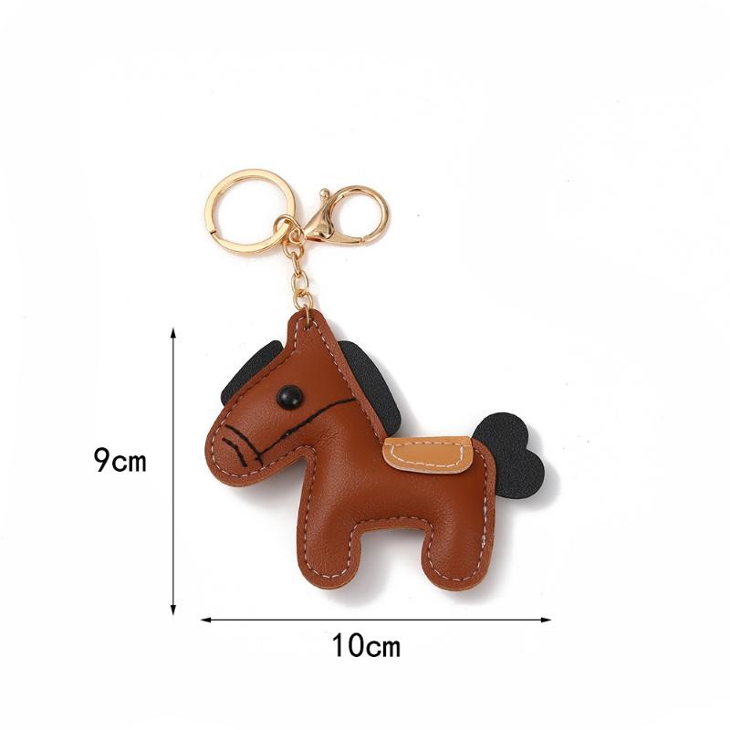 Schöner Leder Pony Schlüsselanhänger Cartoon Niedlich Tierkreiszeichen Pferd Anhänger Autoschlüsselanhänger Rucksack Hängende Dekoration Neujahrsgeschenk