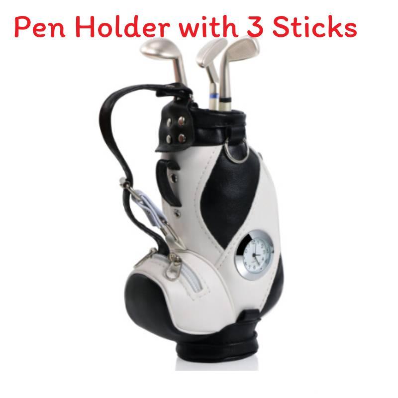 Golf Ball Shape Pen Holder With Zinc Alloy Material For Office Desk Decor And Gift