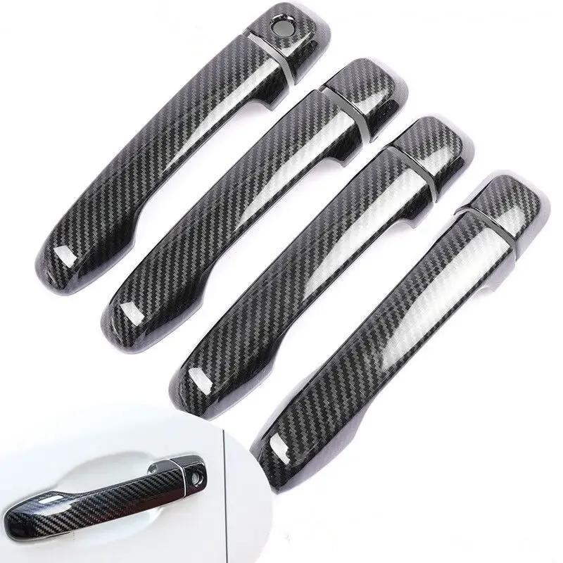 Car Decoration Door Handle Cover For Toyota 4Runner N280 2010 -  5th Gen All Model 4Door Carbon Fiber Cars Accessories
