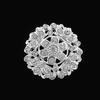 Korean Style Exquisite Alloy Small Flower Rhinestone Silver Plated Brooch Lapel Pin B912