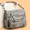 Bag women's new messenger bag soft leather shoulder bag retro simple fashion large capacity multi-pocket large capacity women's bag