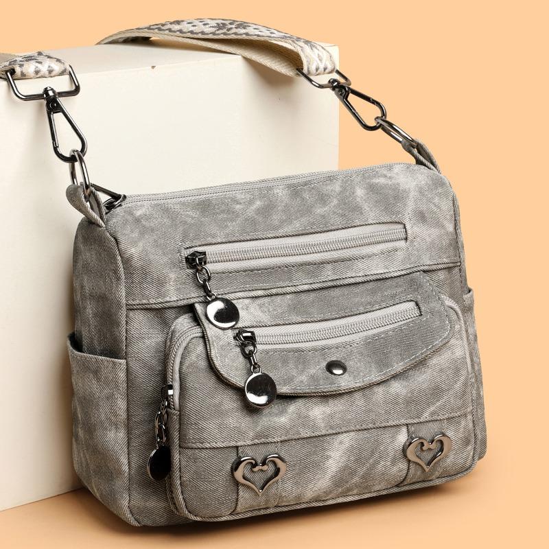 Bag women's new messenger bag soft leather shoulder bag retro simple fashion large capacity multi-pocket large capacity women's bag