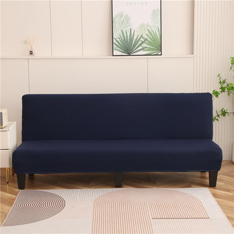 Solid Color Foldable Armless Sofa Bed Cover