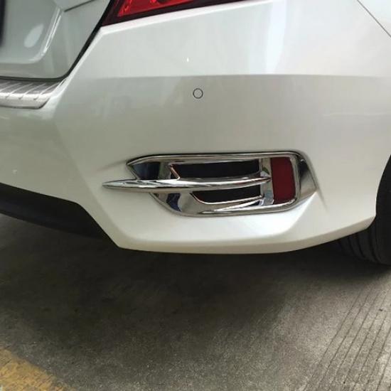 For Honda Civic 2016-2018 Sedan Chrome Rear Tail Fog Light Lamp Cover Trim Bezel