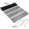 10Pcs 13cmx49cm Garden Prickle Strip Dig Stop Cat Repellent Deterrent Mat Spike Portable Anti-Cat Dog Outdoor Garden Staples Pegs
