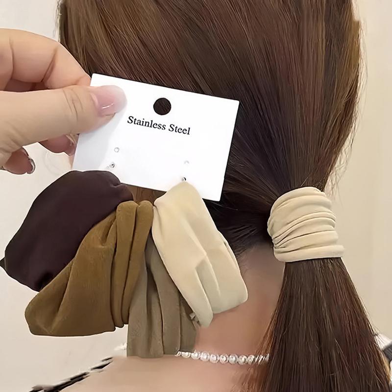 4 Pcs Solid Widen Thicken Hair Band Ropes Women Ponytail Holder Hair Tie Scrunchies Rubber Bands Korea Fashion Hair Accessories