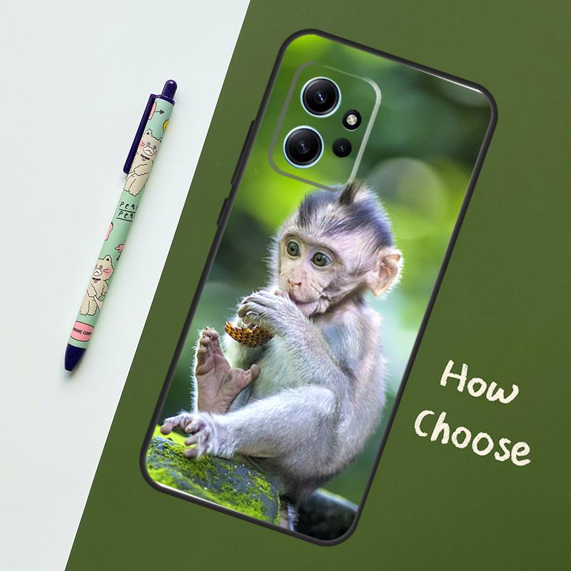 

Милый чехол с изображением обезьянки для Xiaomi Redmi Note 12 11 10 9 Pro 12S 11S 10S 9S Задняя крышка для Redmi 12 9C 10C 12C Redmi Note 11 Pro