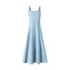 Navigare Women's Retro A-Line Denim Suspender Dress