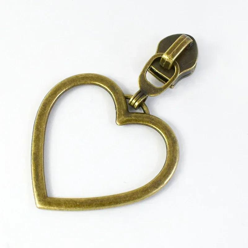 Meetee 5-50 Stück 5# Nylon Reißverschlussanhänger Kleidung Taschen Reißverschlüsse Reparatur Schieber für Plastikreißverschlüsse Herz Reißverschlusskopf Griff Nähzubehör