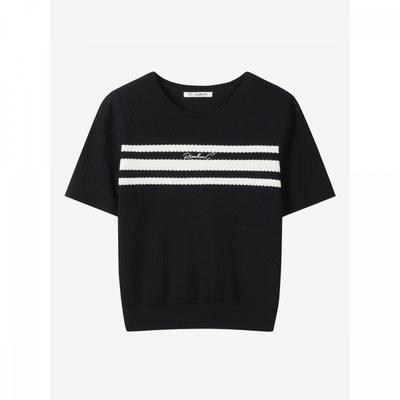 Men Stripe Short Sleeve Knit Pullover C262ksk041