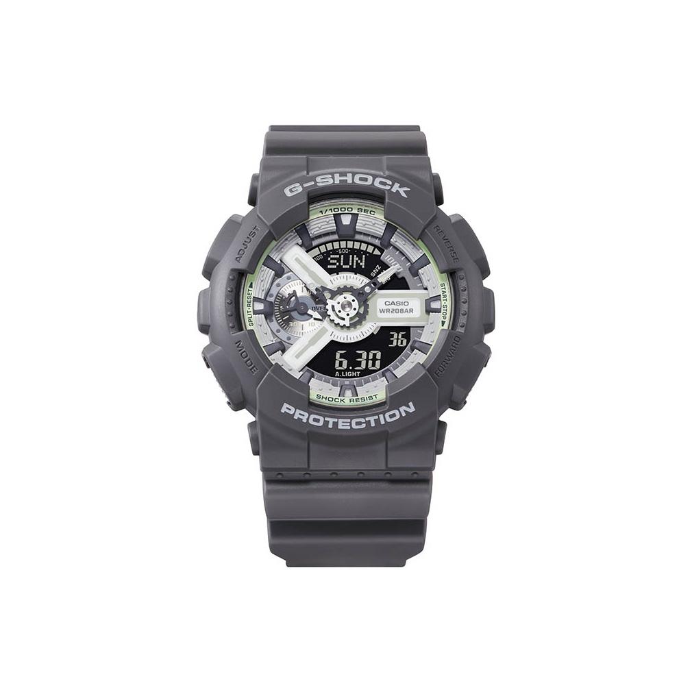 CASIO Unisex Liquid Crystal/Analog Dual Display Series Gray Watch GA-110HD-8APR GA-110HD-8APR Black Strap