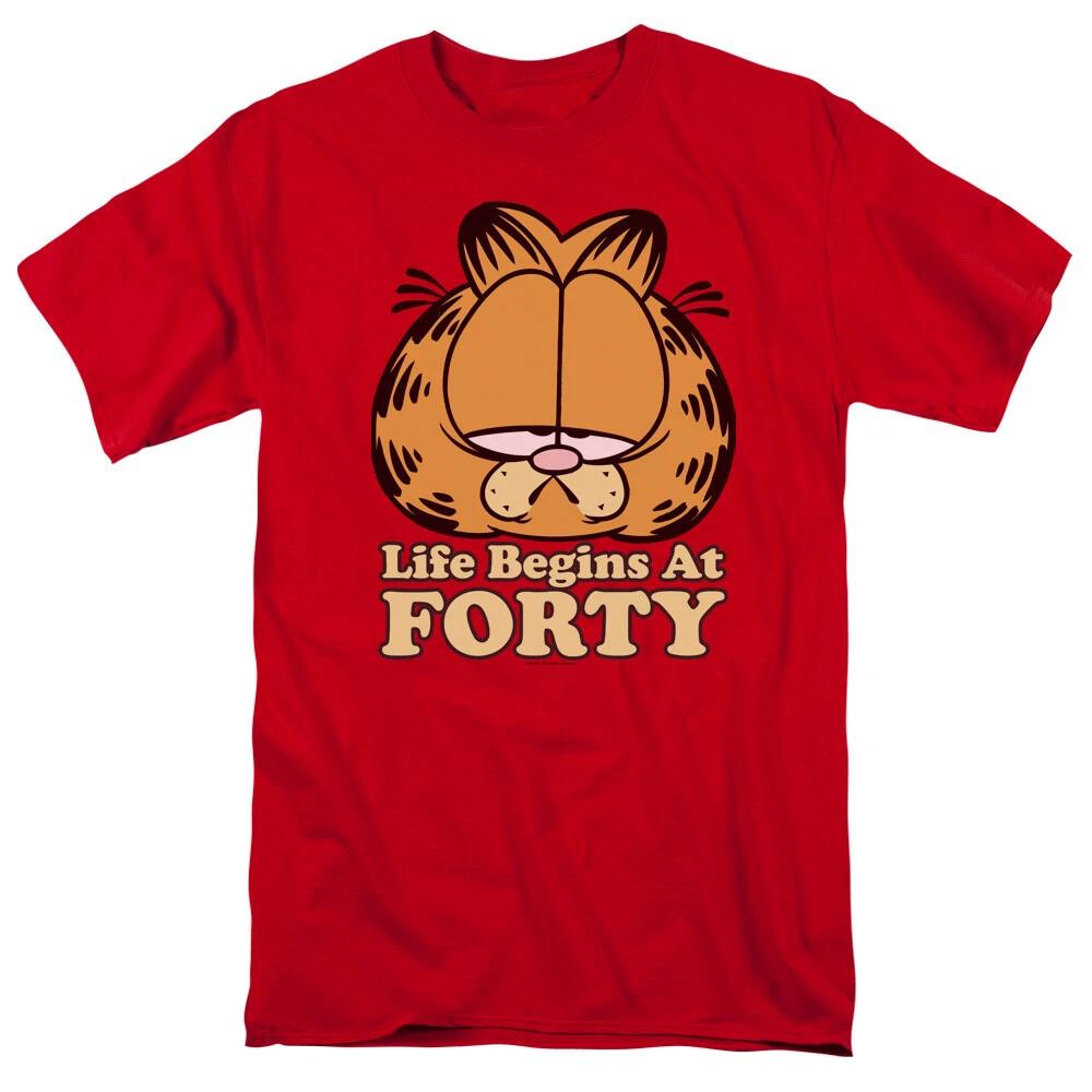 Garfield  Life Begins At Forty  T-Shirt - Regular or Tank - to 5X 3XL