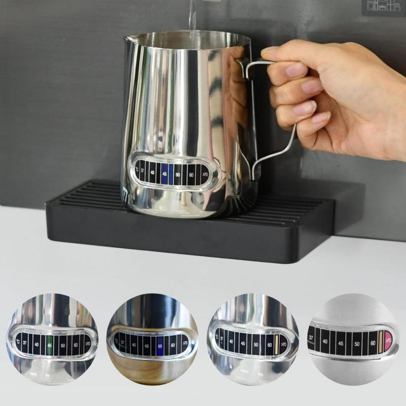 2pcs Milk Frothing Pitcher 20 Oz Stainless Steel Latte Art Pitcher Temp Control Milk Jug Barista Tools Coffee Shop Accessories
