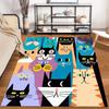 Colorful Cartoon Cats Illustration Printed on Carpet Whimsical and Artistic Design Suitable for use as an anti-slip for room and bedroom sofas
