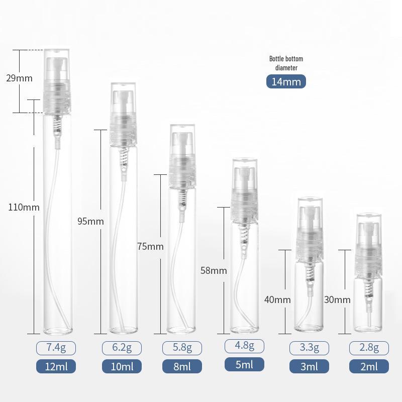Portable Glass Perfume Decanting Bottles - 2ml, 3ml, 5ml, 10ml Spray Empty Bottles