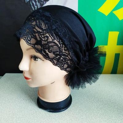 Gorro hijab con flores grandes para mujer, pañuelo musulmán para la cabeza