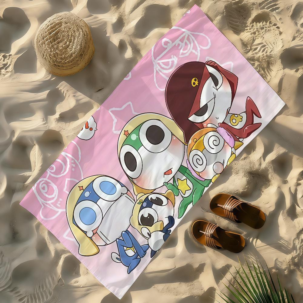 Keroro Gunsou Frog Towel Soft Lightweight Anti-Sand Large Beach Towel Quick-Drying Bath Sports Family