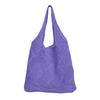 Women Knitted Shoulder Bag Large Capacity Casual Tote Bag Solid Color Hollow Out Shoulder Bag for Daily Outings Shopping School