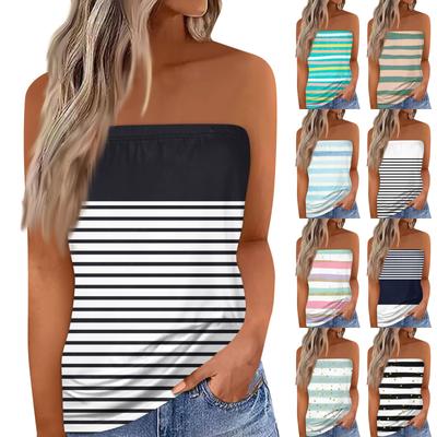 Dámské letní sexy tubusové topy na ramenou topy bez rukávů plážová vesta bez ramínek Bandeau košile bez zad sexy topy