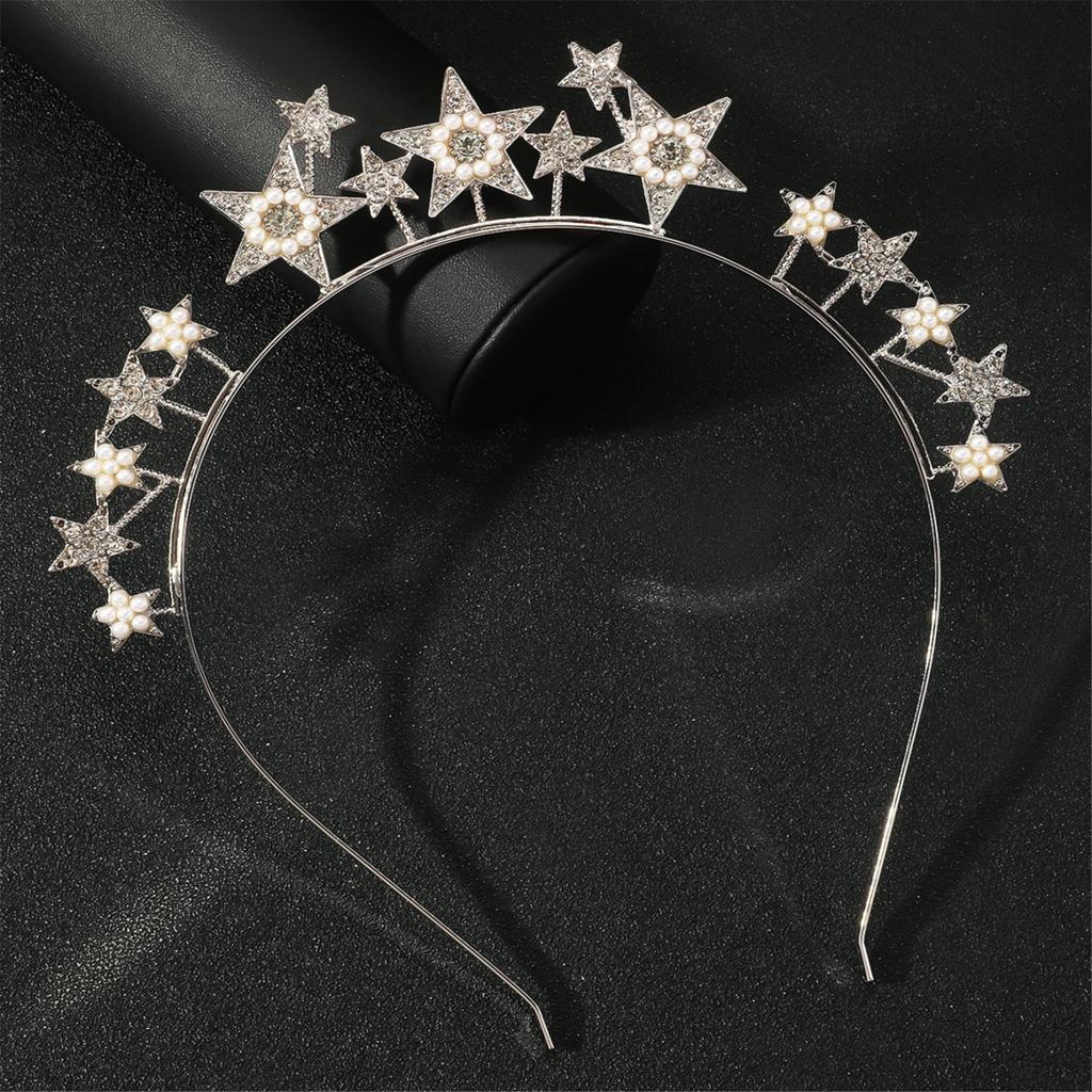Blingbling Rhinestone Star Headband for Women Evening Parties Formal Event Gathering Accessories Hairhoop Party Props