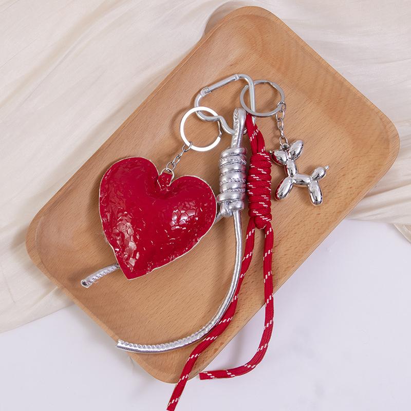 Yogodlns Faux Leather Heart Shape Mini Backpack Hanging Handbag Pendant Bag Pendant Bags Accessories