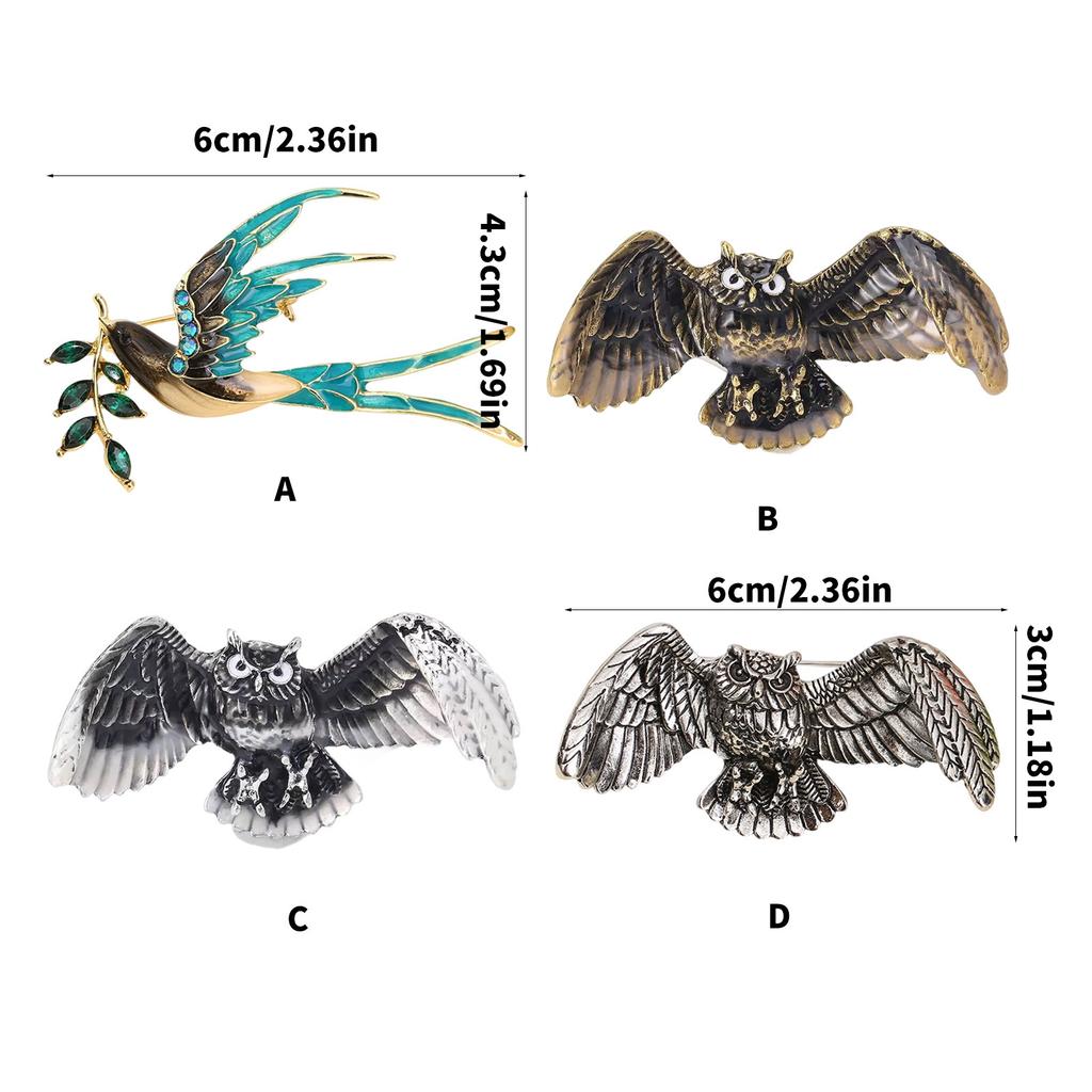Elegant Owl Brooch Hypoallergenic Alloy Jewelry For Casual Outings And Professional Attire