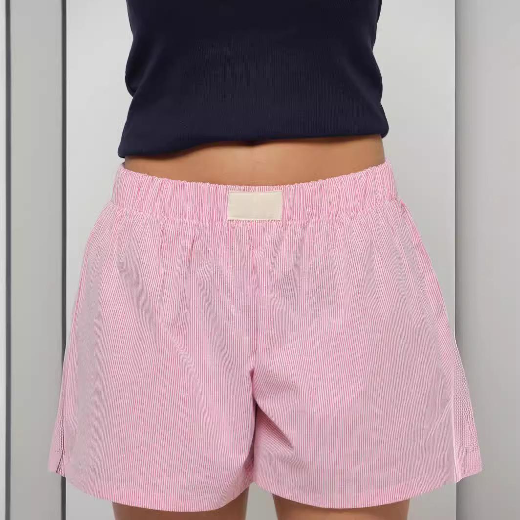 

2024 Spring/Summer Women s High-Waisted Striped Loose Casual Shorts Large