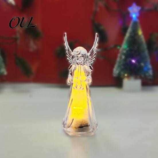 Desktop Ambient Lighting Guardian Angel Night Light, Small Prayer Reading Playing Music Peaceful Home Accents Figurine with LED Light for Desk, Table,