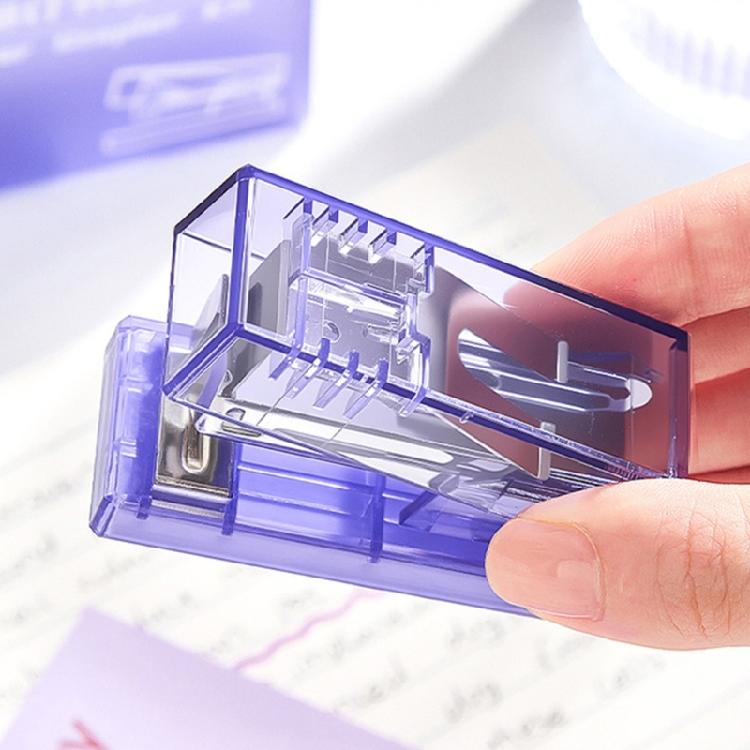Clear Mini Stapler 10 Sheets Capacity with 1000Pcs Staple Light Weight Portable Stapling Machine for Office School Home