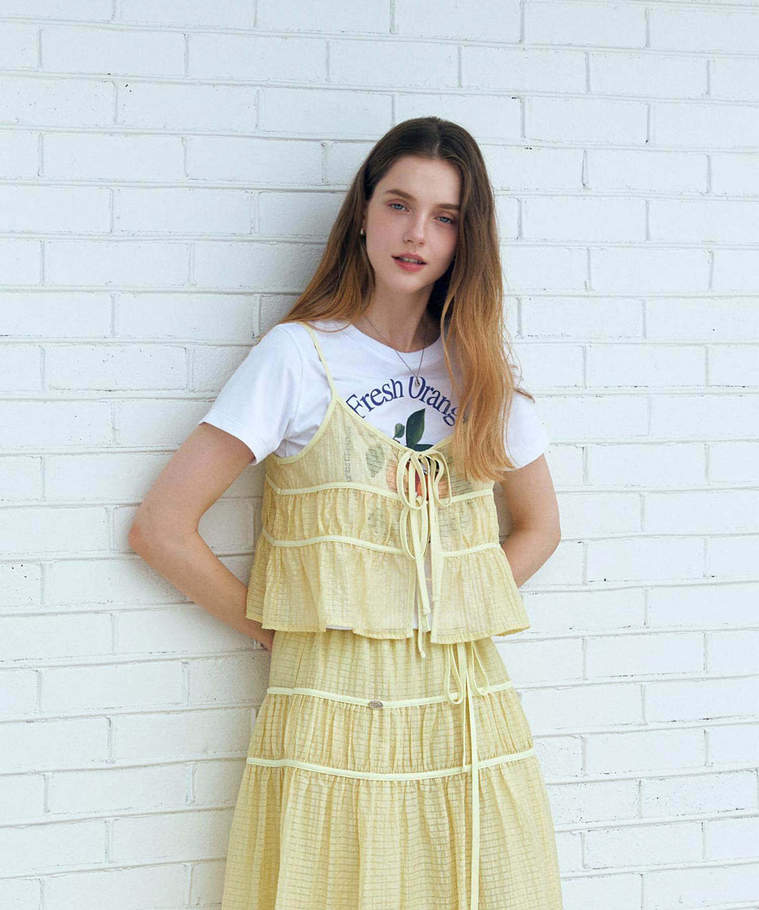 Brilmance See-Through Tencel Bustier [Yellow] Yellow/S