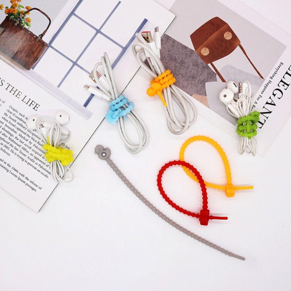 

10 шт., силиконовый органайзер для кабеля, многоразовые фиксирующие ленты для зарядного шнура, ремни для управления, провод для передачи данных