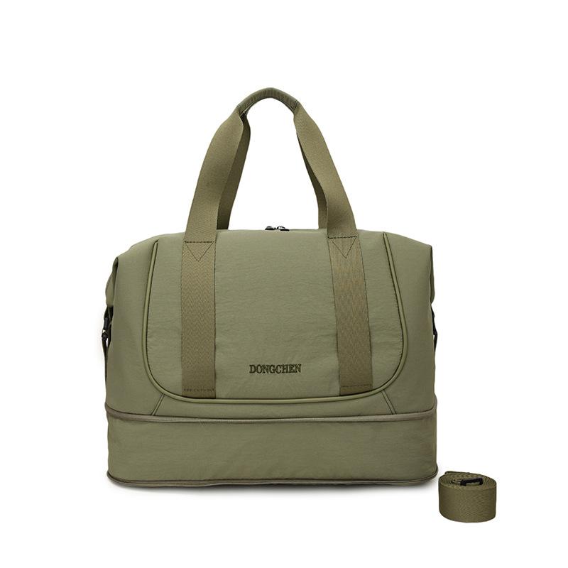 

Expandable lightweight travel bag, large-capacity wet and dry separation yoga fitness bag, breathable simple cover, tie rod duffel bag зелений