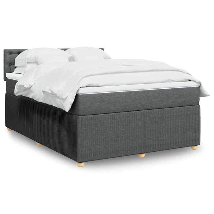 VidaXL Slatted Bed Base with Mattress Dark Grey 160x200cm Fabric 3287522